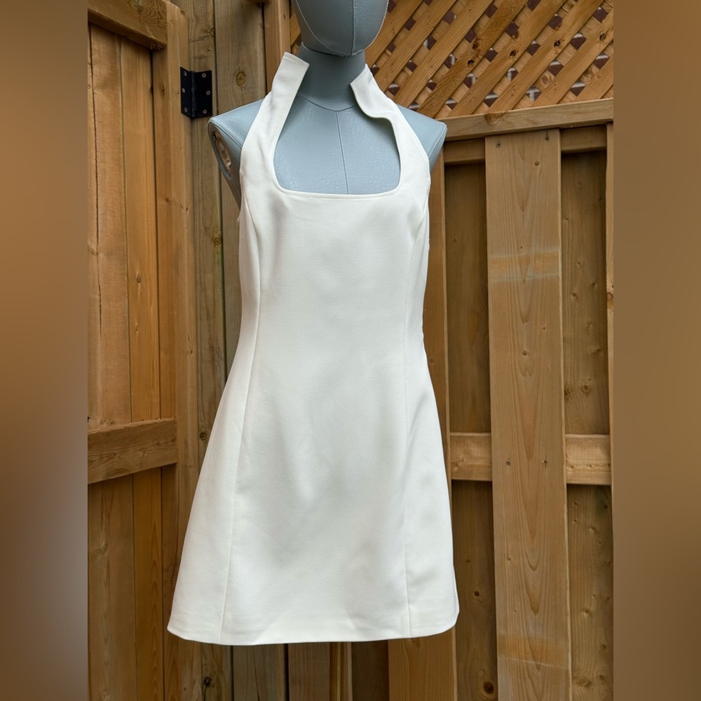 🆕 CULT GAIA 🧿 NWOT Akaia White Linen-Blend Mini Dress, Sz US 12 - Picture 5 of 17